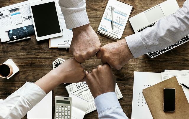 symbolizing teamwork and collaboration in a professional setting